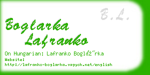 boglarka lafranko business card